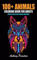 100+ animals coloring book for adults