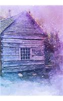 Log Cabin Notebook: 6.69" x 9.61" 150 Lined Pages Durable Glossy Softcover
