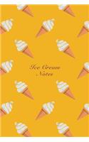 Ice Cream Notes: 6"x9" Notebook Watercolor Texture Design Popsicle Ice Cream Pattern Cover. 108 Blank Lined Pages Matte Softcover Note Book Journal