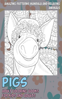 Adult Coloring Books for Kids and Adults - Animals - Amazing Patterns Mandala and Relaxing - Pigs