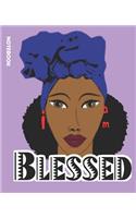 AFRO Woman Blessed Notebook: Prayer journal, Gratitude Notebook, African American Notebook for Christians, 7.5 x 9 lined 100 pages diary for girls women,