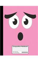 Funny Pink Emoticon Composition Notebook