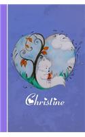 Christine: Cahier Personnalisé - Fox Avec Coeur - Couverture Souple - 120 Pages - Vide - Notebook - Journal Intime - Scrapbook - Idée Cadeau