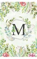 M - Monogrammed Floral Journal