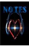 Notes: Music Journal, Notebook size 6x9