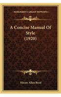 Concise Manual of Style (1920)