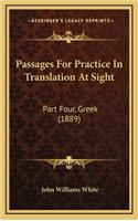 Passages for Practice in Translation at Sight