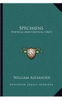 Specimens: Poetical and Critical (1867)(English)
