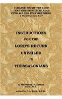 Instructions For the Lord's Return Unveiled in Thessalonians