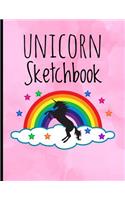 Unicorn Sketchbook: 8.5" X 11," Personalized Sketchbook, 100 Pages, Durable Soft Cover, Drawing Notebook (Magical Rainbow Unicorn)