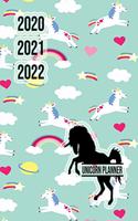 2020 2021 2022 Unicorn Planner: Colorful DatedUnicorn Weekly Planner Compact Handy Journal Notebook 7.44" x 9.69" 173 pages