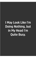 I May Look Like I'm Doing Nothing, but in My Head I'm Quite Busy.