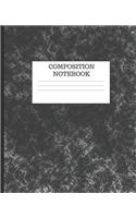 Composition Notebook: COMPRESSED BLACK FIBERS FAUX DESIGN COVER - - 7.5 x 9.25" WIDE-RULED PAGES - WORKBOOK, JOURNAL, NOTEBOOK - INCLUDES BELONG TO PAGE AND CLASS SCHEDUL