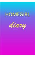 Homegirl: Journal Diary - Personalized First Name Personal Writing - Letter H Blue Purple Pink Gold Effect Cover - Daily Diaries for Journalists & Writers - J