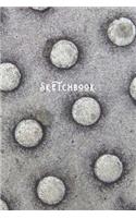 Sketchbook: Simple Minimalists Blank Paged Sketch Book - For Creative Artists Practicing Sketching Doodling Drawing Skills - Old Grey Dots - Abstract Art Series