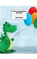 Primary Composition Notebook Story Paper For Kids Grades K-2 Journal Dashed Midline And Picture Space Dinosaur