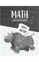 Math Graph Paper Notebook: Blank Graph Note Book Pages - Rhino Black Chalkboard