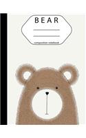 Composition Notebook: Bear Notebook Seamless (Softback) 8.5"x11" (108 Pages) - Wided Ruled Composition Notebook (School Notebook): Composition Notebook