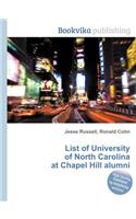 List of University of North Carolina at Chapel Hill Alumni: (English)