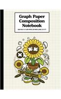 Graph Paper Composition Notebook Quad Rule 5x5 Grid Paper - 150 Sheets (Large, 8.5 x 11"): Sunflower DJ