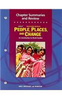 Holt People, Places, and Change: An Introduction to World Studies: Chapter Summaries and Review Workbook Grades 6-8 Western World