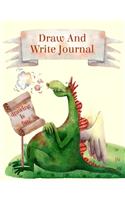 Draw And Write Journal Drawing Is Fun: Primary Lined Paper With Picture Box - Grades K-2 - Dragon Design