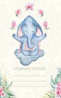 Composition Notebook: Yoga Meditation Elephant Fashion Wide Ruled Line Paper Legal Ruled Notebook Writing Book For Elementary Grammar Home School Kids