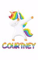 courtney: courtney 6x9 Journal Notebook Dabbing Unicorn Rainbow