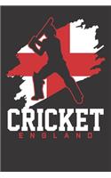 Notebook: Cricket England Flag Patriotic Player Coach Gift Dot Grid 6x9 120 Pages