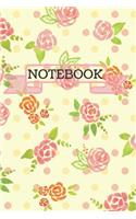 Notebook: Blank Lined Notebook with Flowers Design