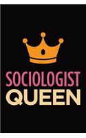 Sociologist queen: Blank lined novelty office humor themed notebook to write in: With a practical, versatile wide rule interior: Pink and orange cover