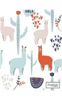 Notebook a madoo: Hola llama cover and Lined pages, Extra large (8.5 x 11) inches, 110 pages, White paper(1 Hola Llama Notebook)