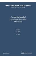 Covalently Bonded Disordered Thin-Film Materials: Volume 498