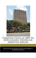 Financial Crisis of 2007 to 2010