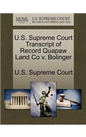 U.S. Supreme Court Transcript of Record Quapaw Land Co V. Bolinger