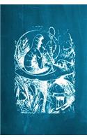 Alice in Wonderland Chalkboard Journal - Alice and The Caterpillar (Aqua): 100 page 6" x 9" Ruled Notebook: Inspirational Journal, Blank Notebook, Blank Journal, Lined Notebook, Blank Diary