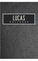 Lucas Notebook: Personalised gift notebook for Lucas: Beautiful black leather effect notebook notepad: Handy 6x9in size.