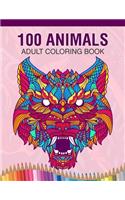 100 Animals Adult Coloring Book