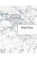 Daily Diary: Blank 2020 Journal Entry Writing Paper for Each Day of the Year - Marble Design Pattern White Grey Blue - January 20 - December 20 - 366 Dated Pages