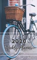 WEEKLY PLANNER - 6x9 full cover - Blue Bicycle with Basket