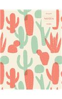 Dot Grid Notes 110 Pages: Cactus Floral Notebook for Professionals and Students, Teachers and Writers - Succulent Pattern -