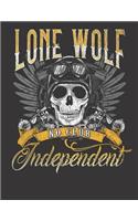 2020 Motorcycle Calendar and Planner For Bikers: Lone Wolf No Club Independent Motorcycle Biker Skull - December 2019 - December 2020 - 8.5 X 11" Large - Organizer - Home - Family - Work - School -