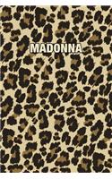 Madonna: Personalized Notebook - Leopard Print (Animal Pattern). Blank College Ruled (Lined) Journal for Notes, Journaling, Diary Writing. Wildlife Theme Des