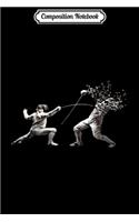 Composition Notebook: Fencing Awesome Shattered Fight Design Journal/Notebook Blank Lined Ruled 6x9 100 Pages