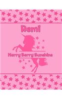 Remi Merry Berry Sunshine: Personalized Draw & Write Book with Her Unicorn Name - Word/Vocabulary List Included for Story Writing