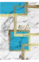 Bullet Journal: Marble + Gold Trendy Journal - 120-Page 1/4 Inch Dot Grid Notebook- 6 X 9 Marble & Gold Perfect Bound Softcover