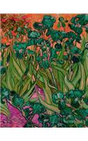 Notebook: Large Lined Notebook Van Gogh Irises Pink Adaptation Modern