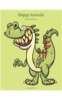 Happy Animals Coloring Book 1 & 2: (Happy Animals)