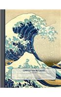 Composition Notebook: Journal (Large) - Ruled Lined Writing And Journaling Book - Hokusai Sea Wave, Japanese Art