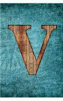 Monogrammed Notebook - V: Initial V Dot Grid Journal- Vintage Steampunk Tall Ship Design (6"x9" Notebook A5 150 pages)(74 Monogrammed Notebooks & Journals)